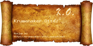 Krumenaker Ottó névjegykártya